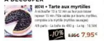 Thiriet Tarte aux myrtilles offre