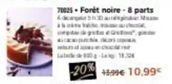 Thiriet Forêt noire - 8 parts offre