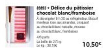 Thiriet Délice du pâtissier chocolat blanc/framboise offre