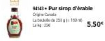 Thiriet Pur sirop d'érable offre