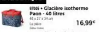 Thiriet Glacière isotherme Paon - 40 litres offre