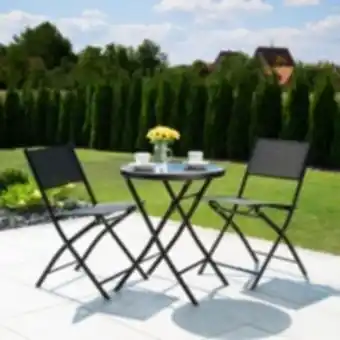 E.Leclerc Brico Tectake ensemble table et chaises de jardin dusseldorf - gris offre