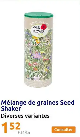 Action Mélange de graines seed shaker offre