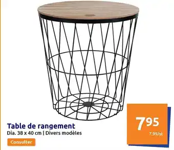 Action Table de rangement offre