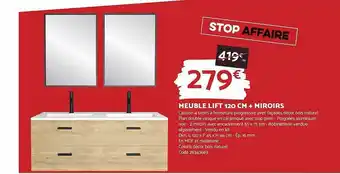 Bricomarché Meuble lift 120 cm + miroirs offre