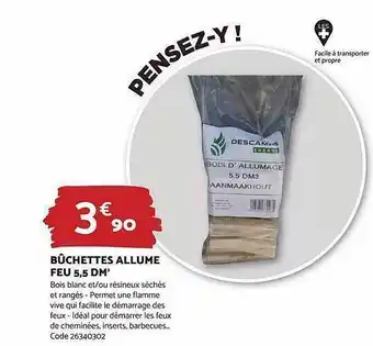 Bricomarché Bûchettes allume feu 5,5 dm³ offre