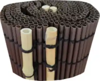 E.Leclerc Brico Canisse pvc ovale marron| composite pvc 1200g/m2| tiges bambou naturel| occultation 80%| dimensions 1,5x3 m offre