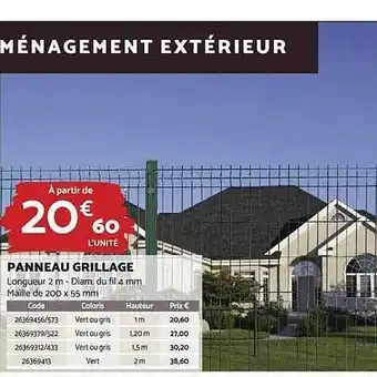 Bricomarché Panneau grillage offre