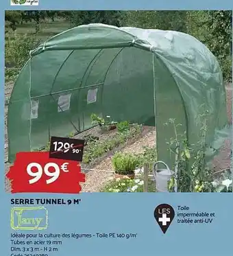 Bricomarché Serre tunnel 9 m offre