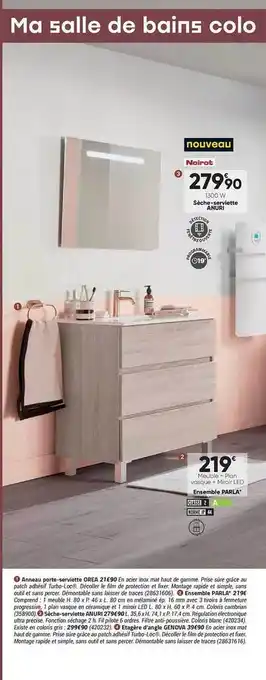 Bricorama Sèche-serviette anuri noirot, ensemble parla offre