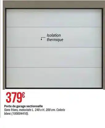 Bricorama Porte de garage sectionnelle offre