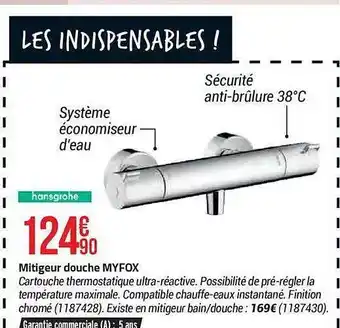 Bricorama Mitigeur douche myfox offre