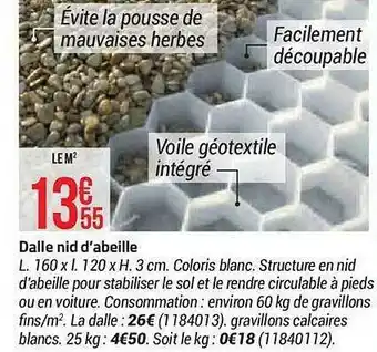 Bricorama Dalle nid d'abeille offre