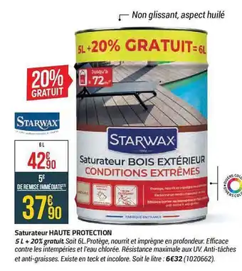 Bricorama Saturateur haute protection starwax offre