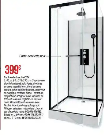 Bricorama Cabine de douche city offre
