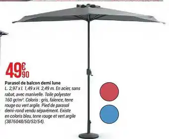 Bricorama Parasol de balcon demi lune offre
