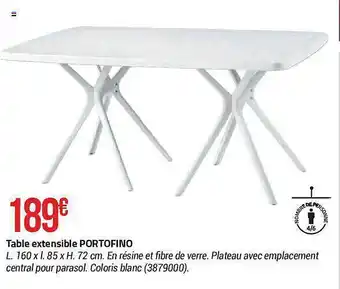 Bricorama Table extensible portofino offre