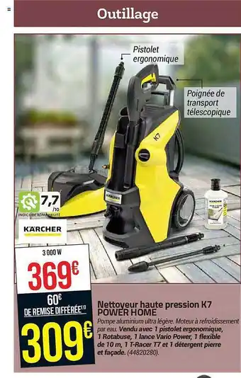Bricorama Nettoyeur haute pression k7 power home offre
