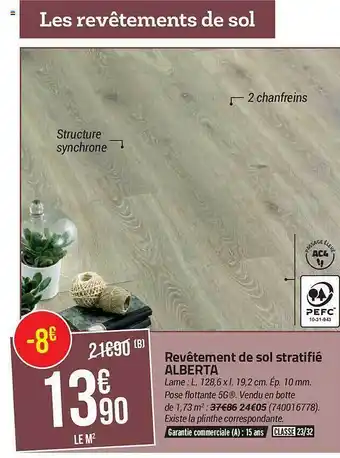 Bricorama Revêtement de sol stratifié alberta offre