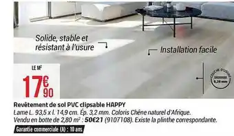 Bricorama Revêtement de sol pvc clipsable happy offre