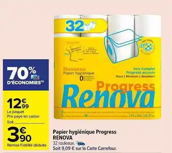 Carrefour Market Papier hygiénique progress renova offre