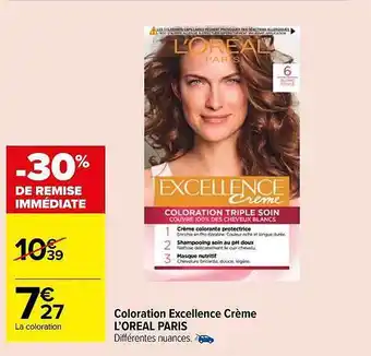 Carrefour Market Coloration excellence crème l'oréal paris offre