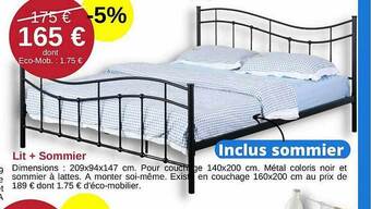 KREABEL Lit + sommier offre