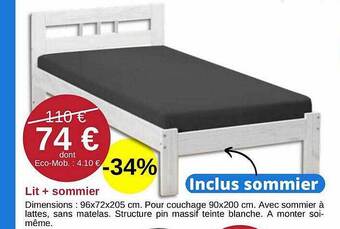 KREABEL Lit + sommier offre