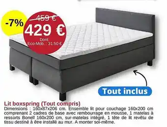 KREABEL Lit boxspring (tout compris) offre