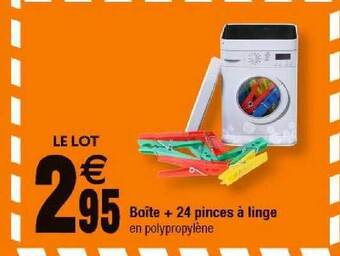 Cora x Carrefour Boîte + 24 pinces à linge offre