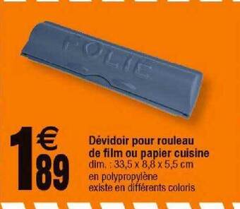 Cora x Carrefour Dévidoir pour rouleau de film ou papier cuisine offre