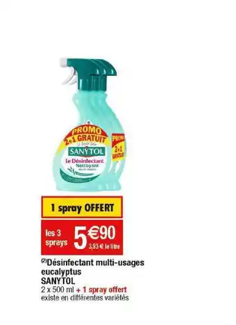 Cora x Carrefour Désinfectant multi-usages eucalyptus sanytol offre