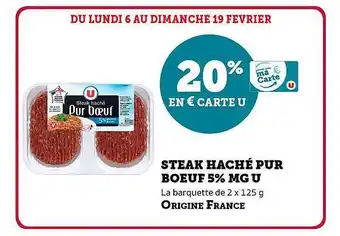 U Express Steak haché pur bœuf 5% mg u offre