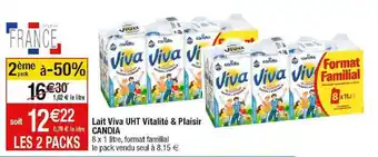 Cora x Carrefour Lait viva uht vitalité & plaisir candia offre