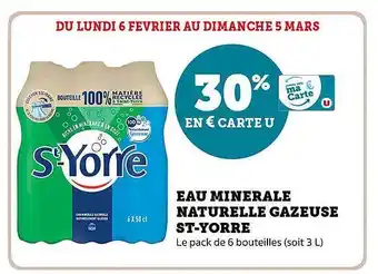 U Express Eau minérale naturelle gazeuse st-yorre offre