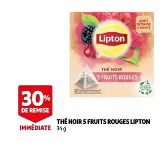 Auchan Thè Noir 5 Fruits Rouges Lipton offre