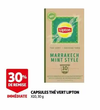 Auchan Capsules Thè Vert Lipton offre