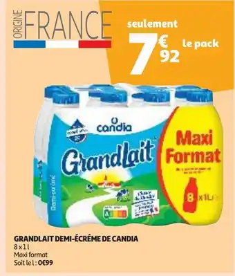Auchan Supermarché Grandlait demi-écréme de candia offre