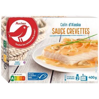 Auchan Supermarché Colin d'alaska sauce crevettes surgelé auchan offre