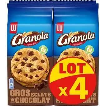 Auchan Supermarché Cookies gros éclats de chocolat granola lu offre