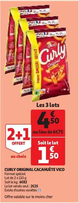 Auchan Supermarché Curly original cacahuète vico offre