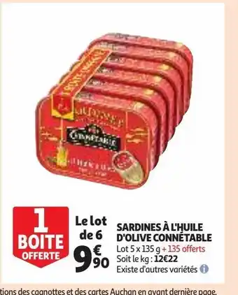 Sardines à l'huile d'olive connétable