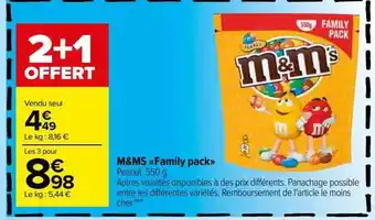 Carrefour M&m's «family pack» offre