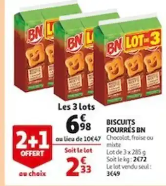 Auchan Supermarché Biscuits Fourres BN offre