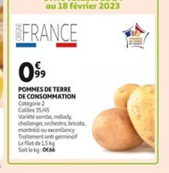 Auchan Supermarché Pommes de Terre de Consommation offre