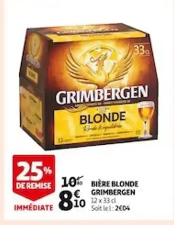 Auchan Supermarché Bière Blonde Grimbergen offre