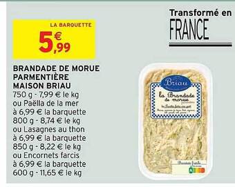 Intermarché Hyper Brandade de morue parmentière maison briau offre