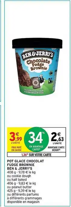 Pot glace chocolat fudge brownie ben & jerry's