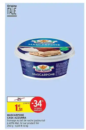 Intermarché Hyper Mascarpone casa azzurra offre