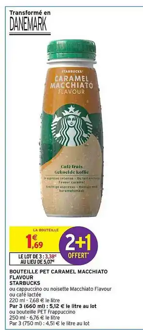 Intermarché Hyper Bouteille pet caramel macchiato flavour starbucks offre